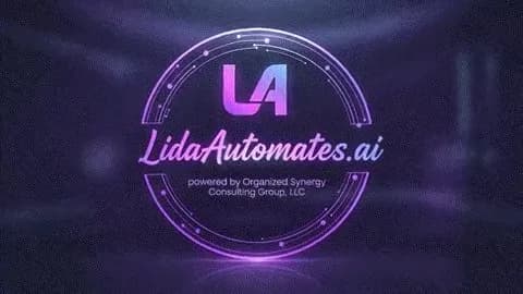 LidaAutomates.ai motion identity, still frame